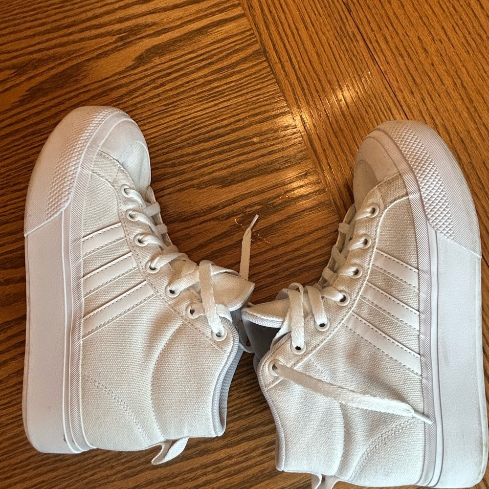 Adidas Bravada 2.0 White Platform Canvas Sneakers Size 6 - Picture 6 of 8